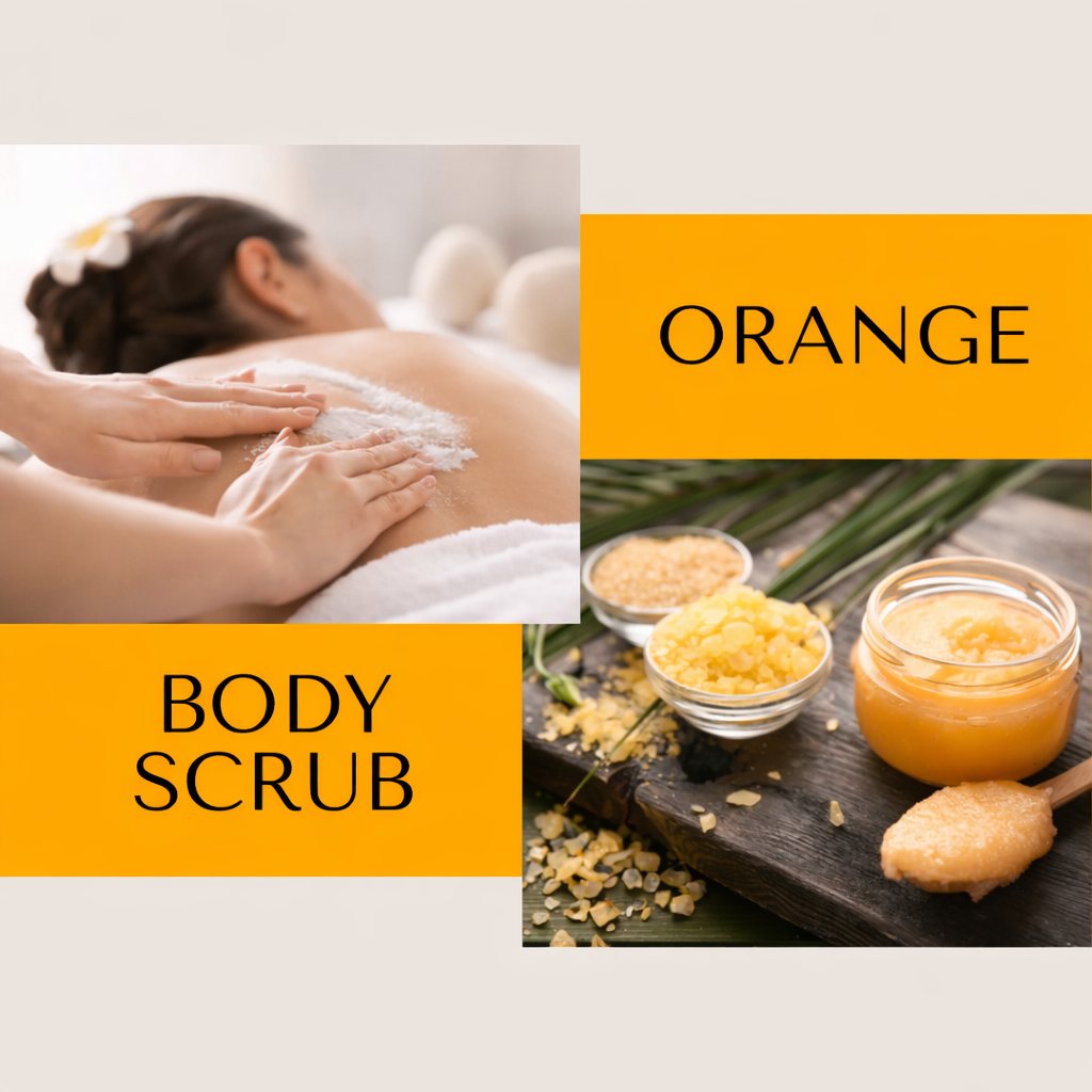 orange body scrub in shaakya spa